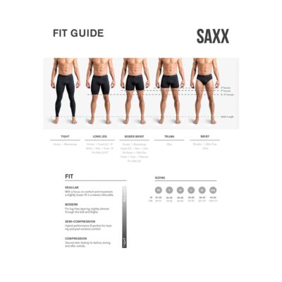 saxx underwear sizing