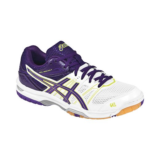ASICS Women's Gel Rocket 7 Indoor Court Shoes - White/Purple/Yellow | Sport  Chek