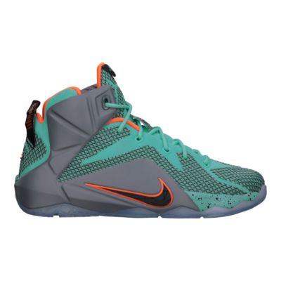 Nike Men's LeBron 12 Basketball Shoes Teal/Grey/Orange Sport Chek
