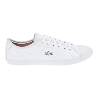 lacoste women's white leather sneakers