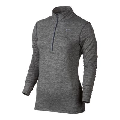 nike element half zip women's black