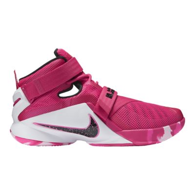 lebron shoes pink and white