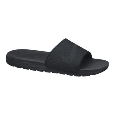 nike slides black on black