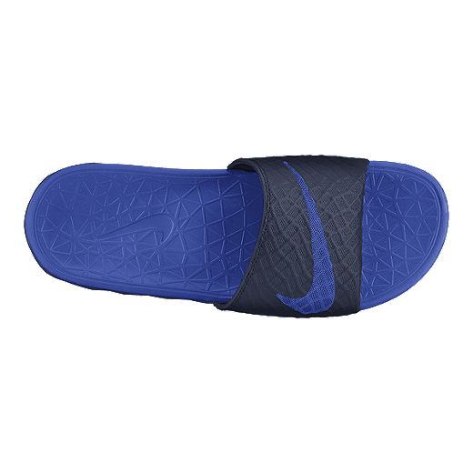 ignorar santo Solitario Nike Men's Benassi SolarSoft Slide 2 Sandals - Navy/Blue | Sport Chek