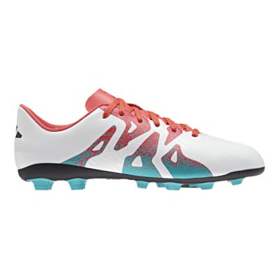 blue and pink soccer cleats