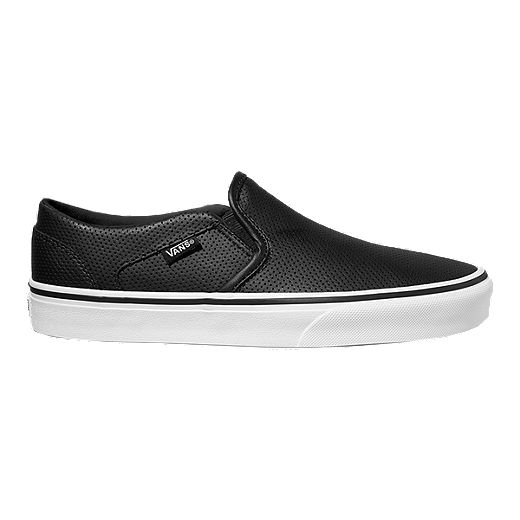 Vans Women's Asher Slip-On (Leather) Skate Shoes Black |