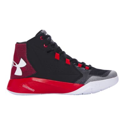 Under Armour Kids' Torch Fade Grade School Basketball Shoes Black/Red