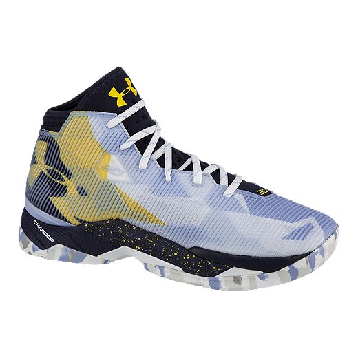 Under Armour Men's Curry  Basketball Shoes - Light Blue  Pattern/Yellow/Black | Sport Chek