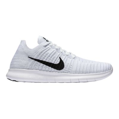 Nike Men's Free RN FlyKnit Running Shoes White/Black Sport Chek