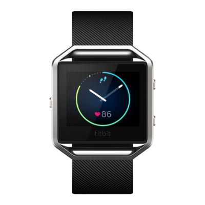 fitbit blaze black silver smartwatch