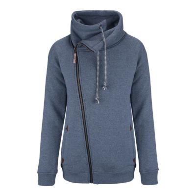 asymmetrical zip hoodie women's