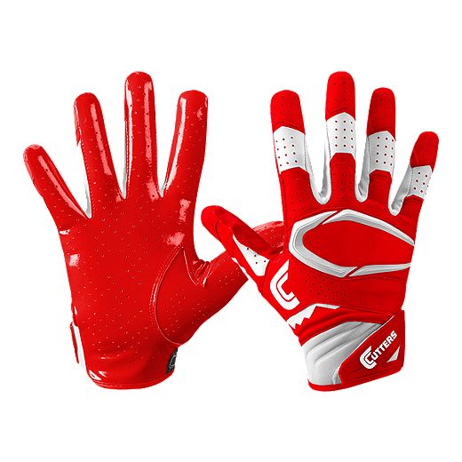 Cutters Rev Pro 2.0 Football Receiver Gloves ADULT Large Red/White New in Box 