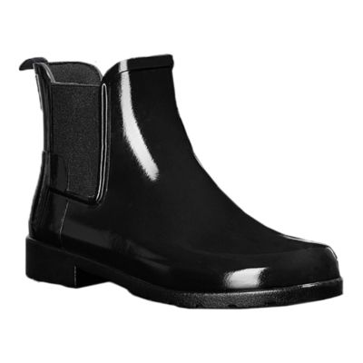 hunter chelsea boots black gloss