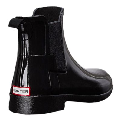 black gloss chelsea boots