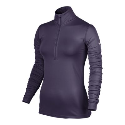 nike women's pro warm half zip long sleeve shirt