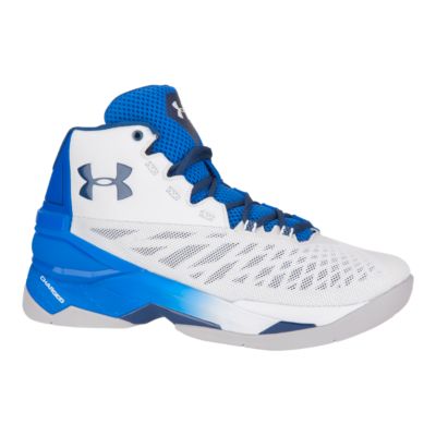 blue and white under armour basketball shoes