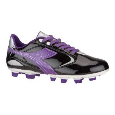 black and purple soccer cleats