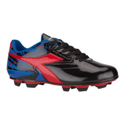 blue and red soccer cleats