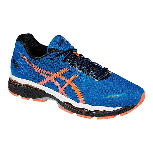 ASICS Men's Nimbus 18 Running Shoes - Blue/Orange/Black | Sport Chek