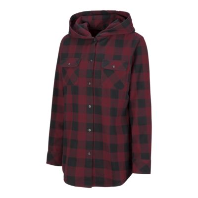 womens hooded flannel shirts