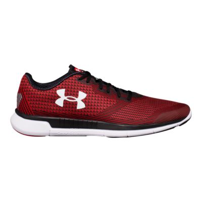 red and black under armour shoes