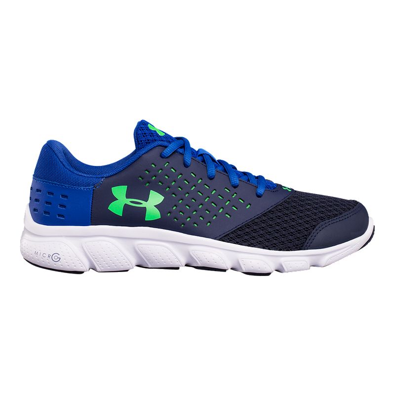 Under Armour Kids' Micro G Rave RN Grade School Shoes - Navy/Green ...