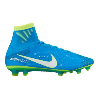 Nike Men's Mercurial Superfly V NJR FG Outdoor Soccer Cleats Blue/Green Volt Sport Chek