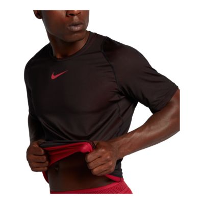 nike men's pro cool fitted short sleeve shirt