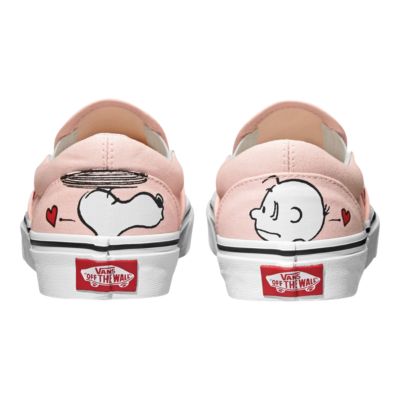 vans peanuts pink slip on