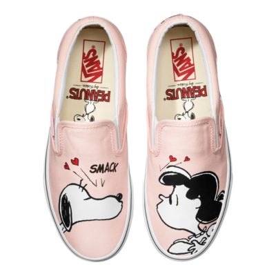 vans x peanuts slip on smack pearl skate shoes