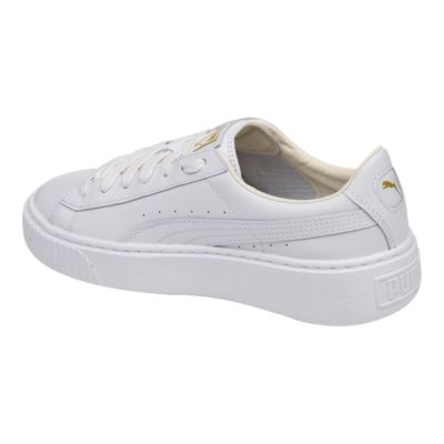 puma basket platform core white gold