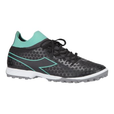 Turf Indoor Soccer Shoes - Black/Teal 