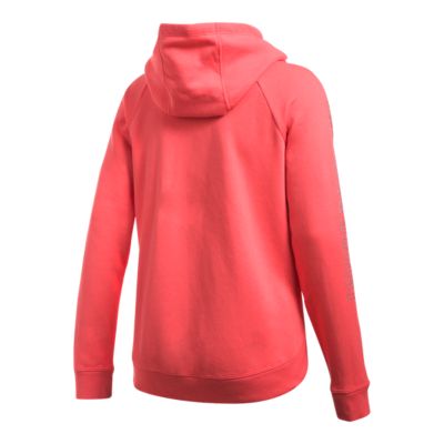 under armour women's favorite fleece metallic stripe big logo hoodie