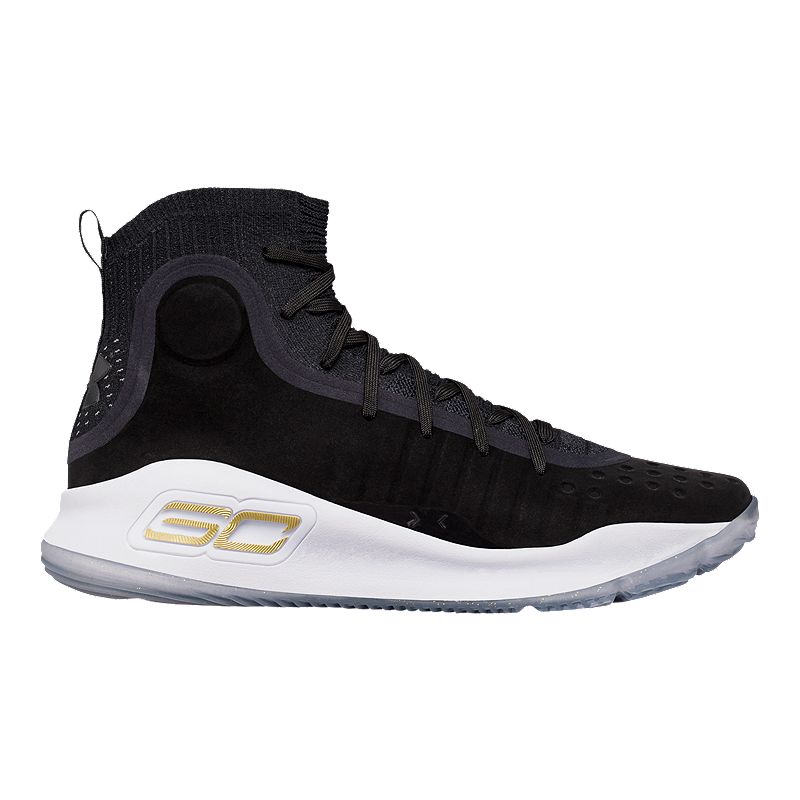 Under Armour Curry 4 Basketball Shoes - Black/White/Gold Sport
