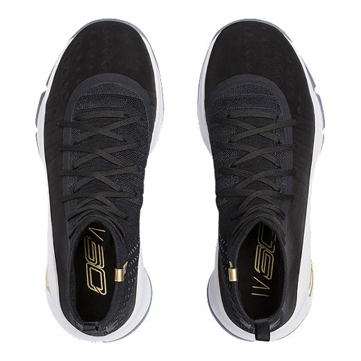 Under Armour Men's Curry 4 Basketball Shoes - Black/White/Gold | Sport Chek