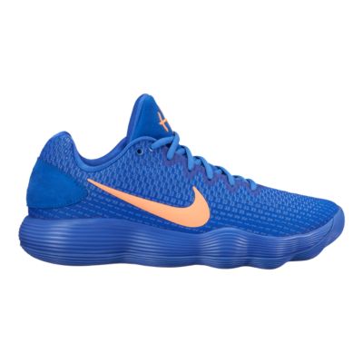 orange and blue basketball shoes