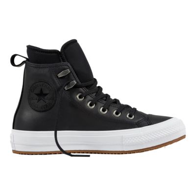 converse all star hi leather black gold quilted