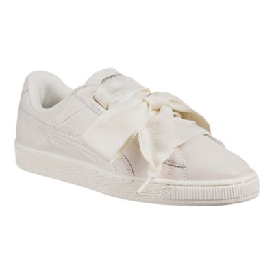 puma basket heart women's white