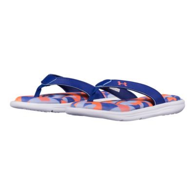 girls under armour flip flops
