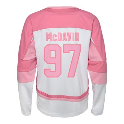 black and pink oilers jersey