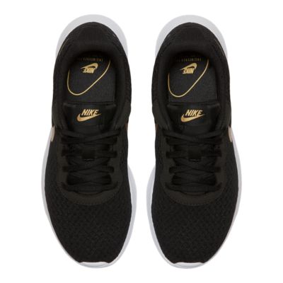 nike tanjun womens black and gold