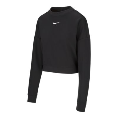 nike dry crew neck crop sweatshirt ladies