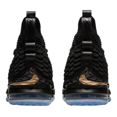 lebron shoes 15 black and gold