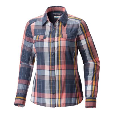 columbia women's silver ridge lite plaid long sleeve shirt