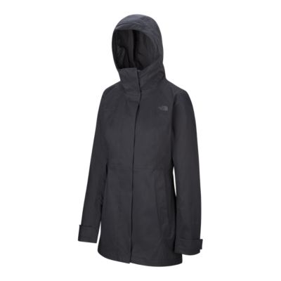 black north face long jacket