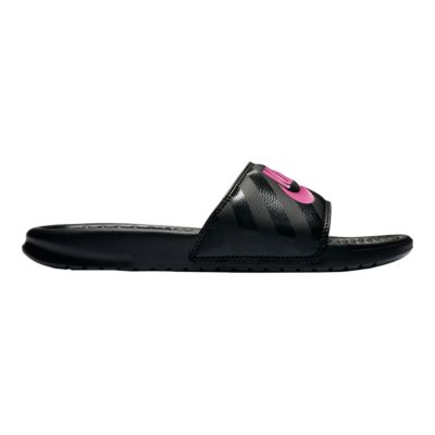 nike benassi just do it slides women's pink