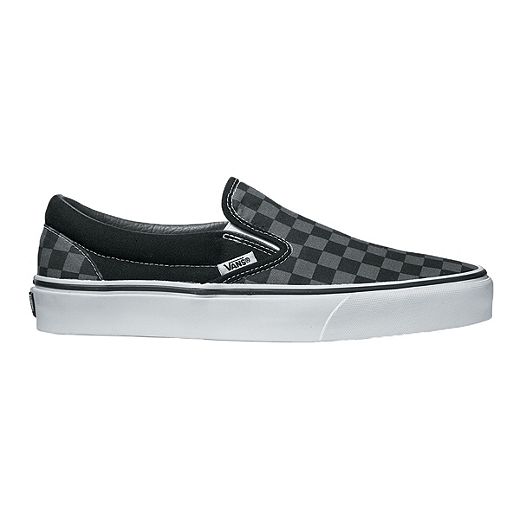 Vans Men's Classic Slip On Shoes - Black/Pewter Checkerboard | Sport Chek