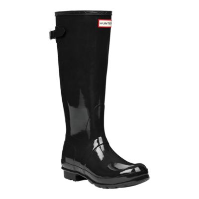 black rubber boots