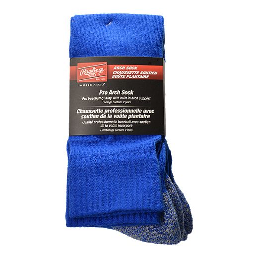 Rawlings SOCL-BLU Baseball Socks 2 Pair Large/Royal Blue 
