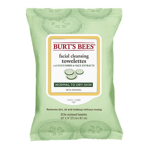Burts Bees Facial Towelettes - Sage 30 Ct